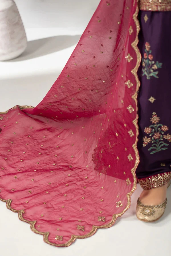 Maria.B - Luxury Raw Silk Embroidered 3 Piece Unstitched - Image 6