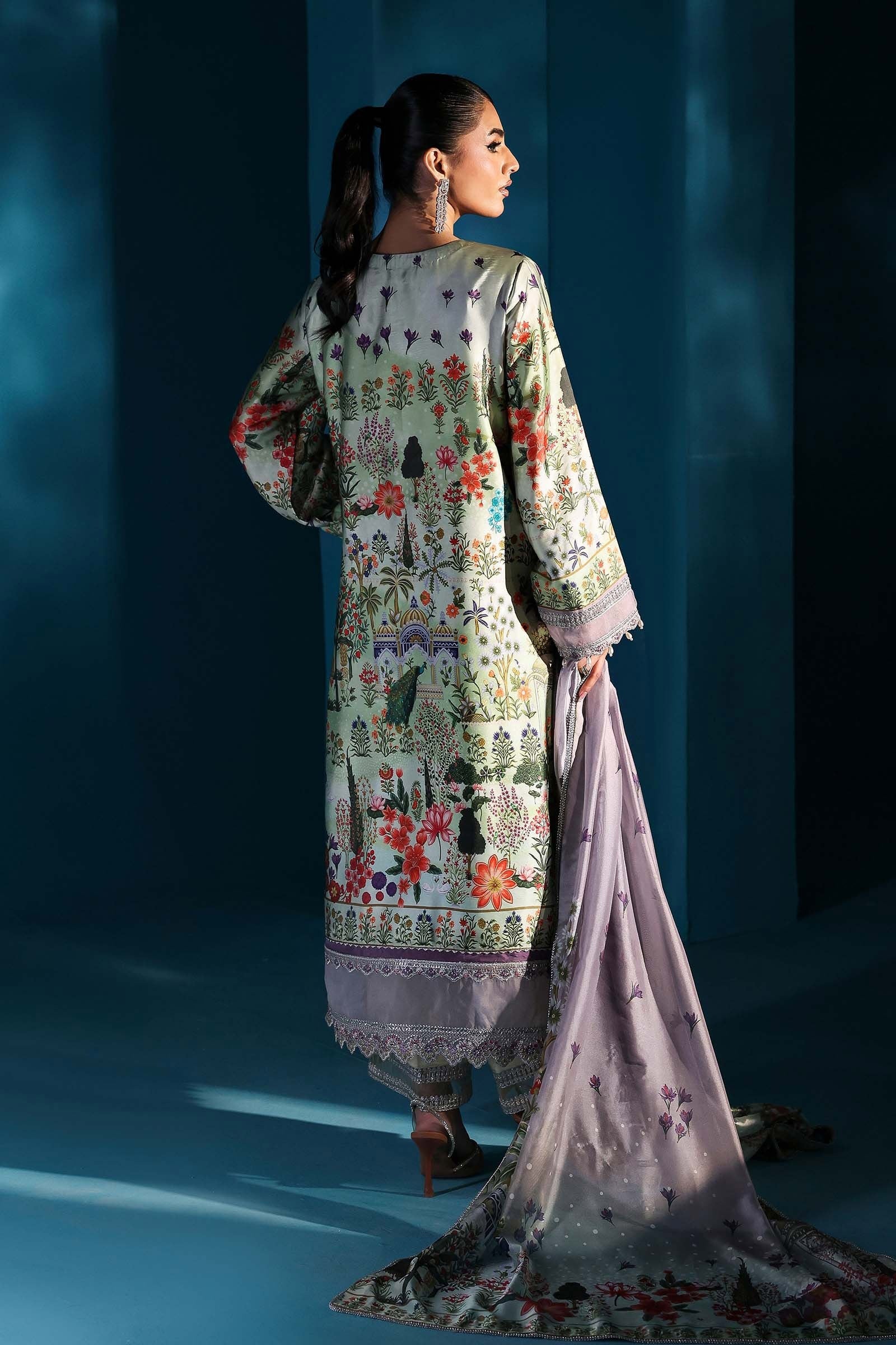 Maria.B - Luxury Silk Embroidered 3 Piece Unstitched - MPS-W25-06-Pista - Image 5