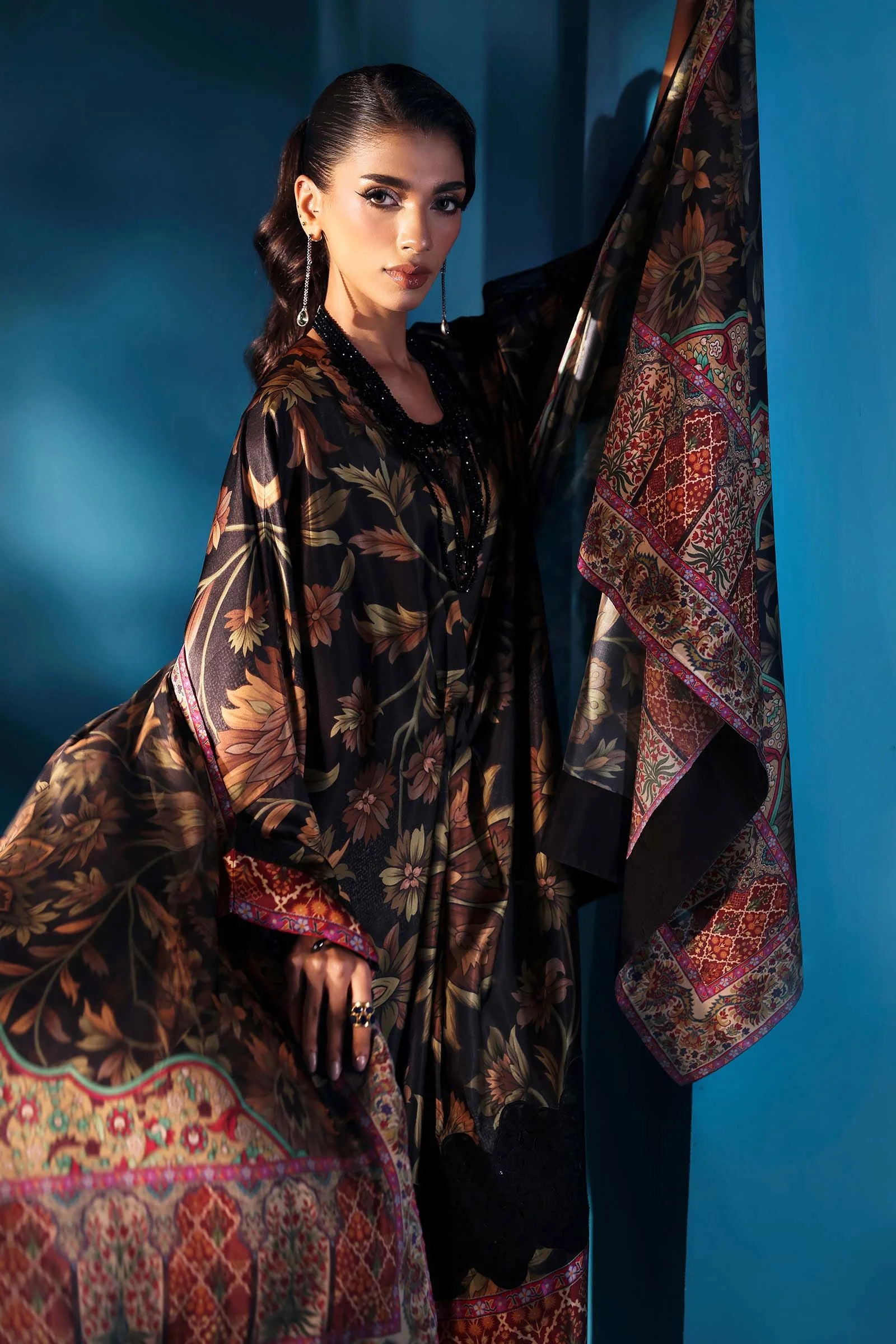 Maria.B Luxury Silk Embroidered Unstitched 3 Piece - MPS-W25-07 - Image 3