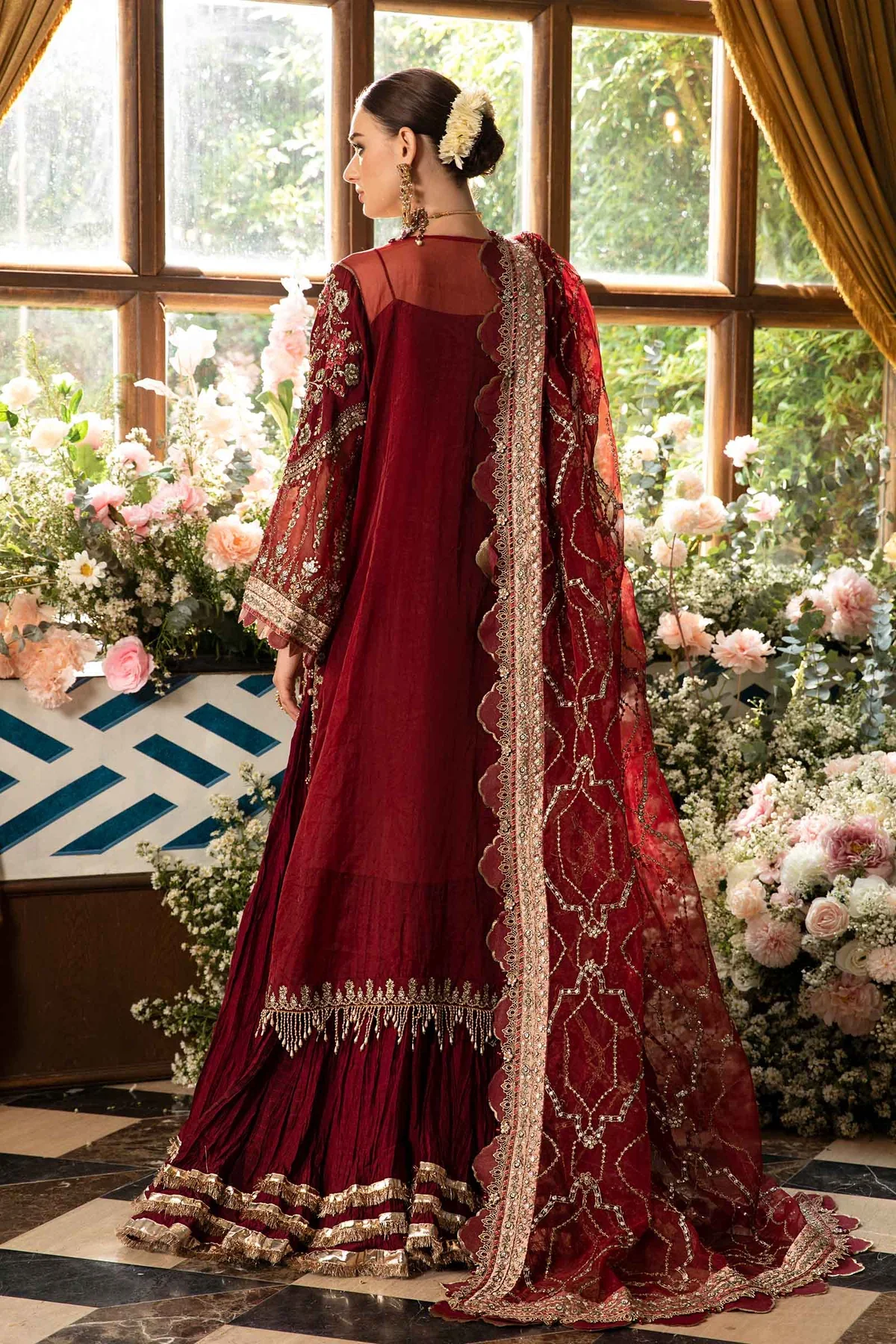 Maria.B Mbroidered 3 Piece Unstitched Organza Embroidered Suit BD-2807 - Image 10