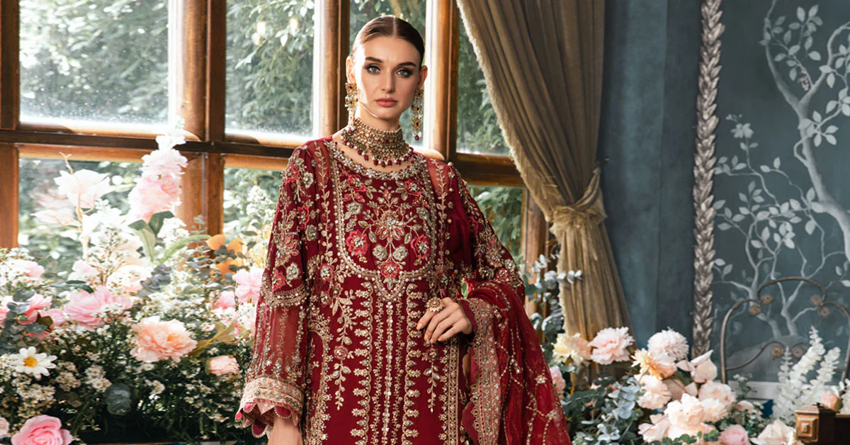 Maria.B Mbroidered 3 Piece Unstitched Organza Embroidered Suit BD-2807 - Image 11