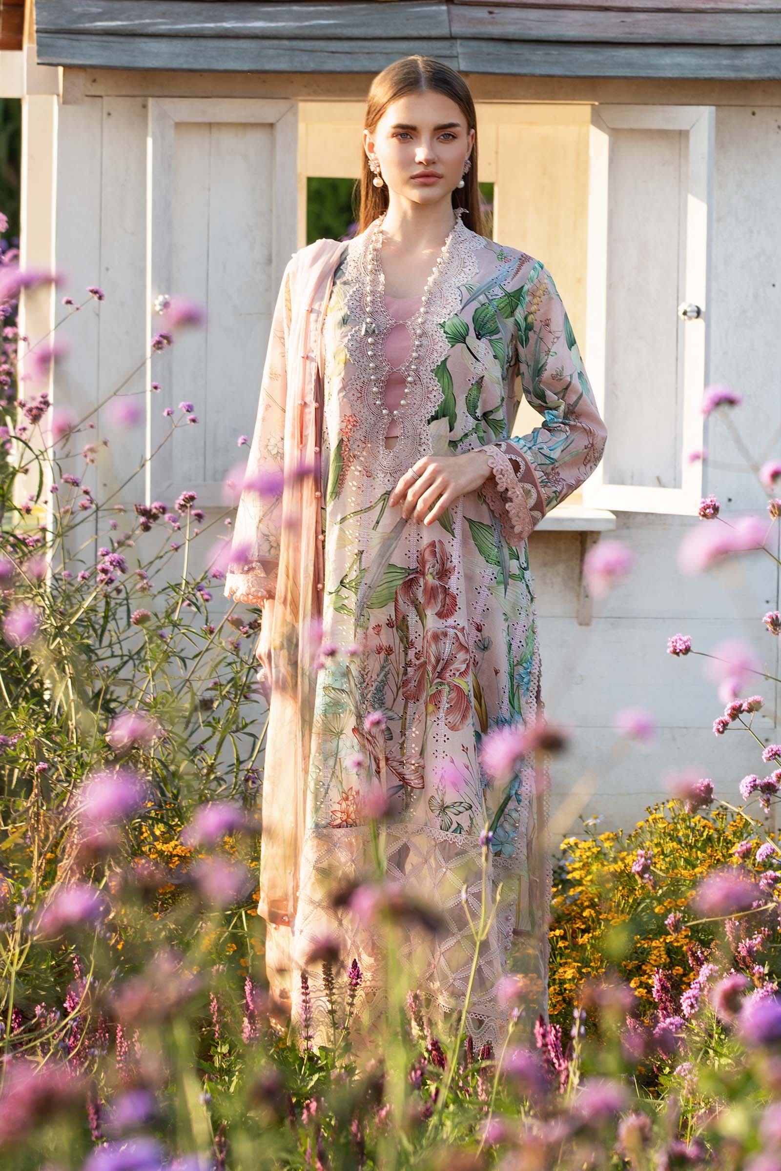 Maria.B MPrints Embroidered Lawn Unstitched 3Pc Suit MPT-2502-A - Image 2