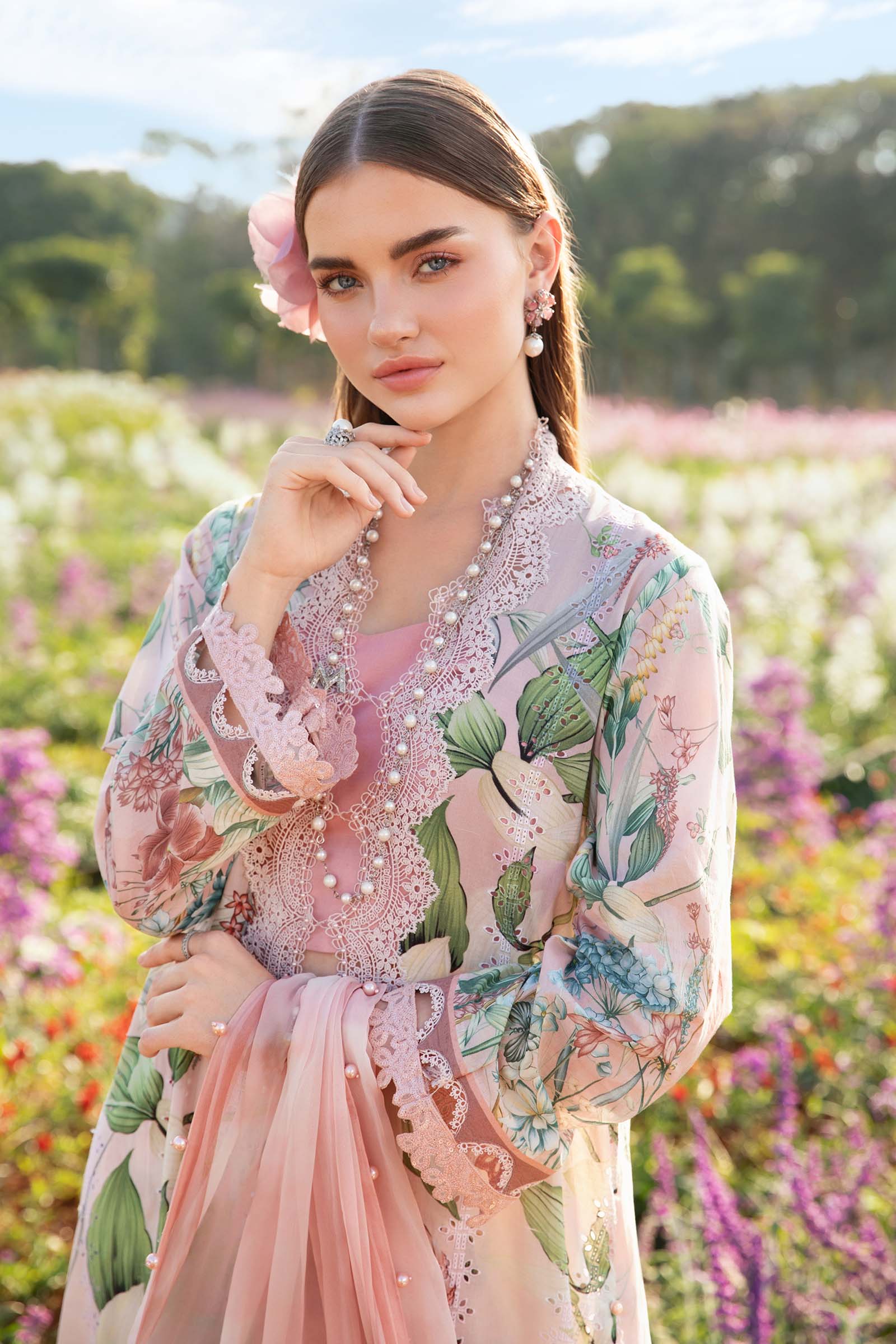 Maria.B MPrints Embroidered Lawn Unstitched 3Pc Suit MPT-2502-A - Image 3