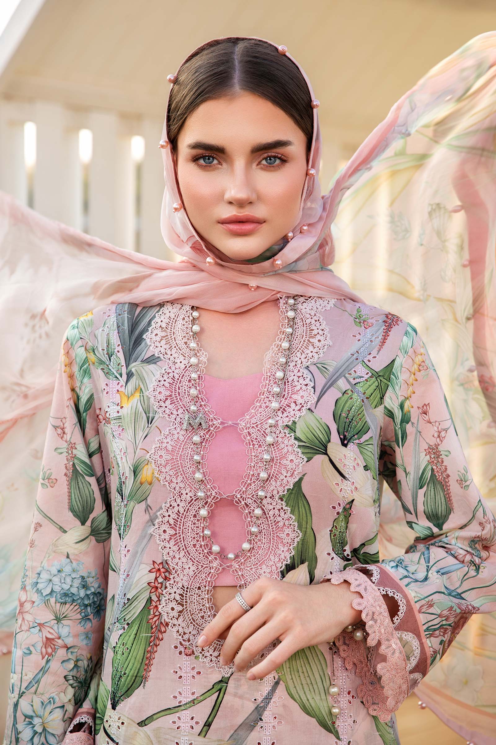 Maria.B MPrints Embroidered Lawn Unstitched 3Pc Suit MPT-2502-A - Image 4
