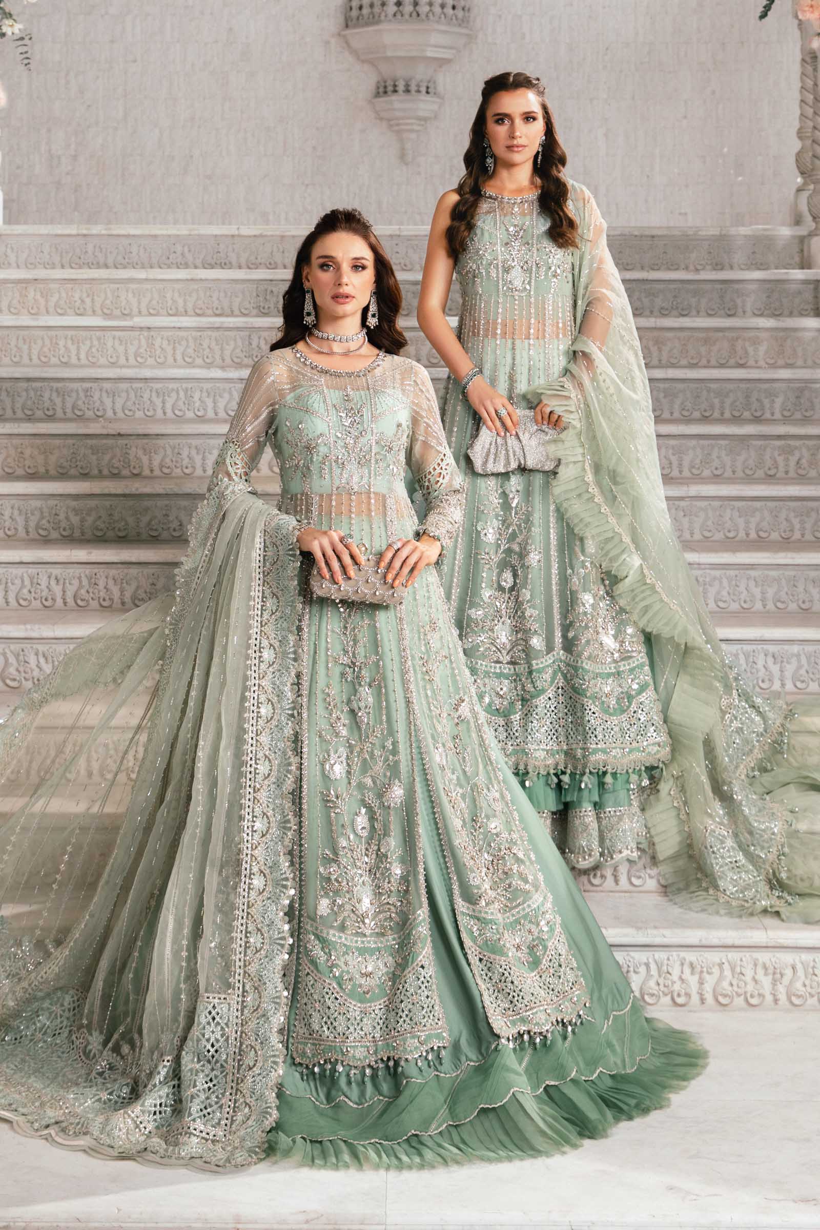 Maria.B Net Embroidered 3 Piece Unstitched Embroidered Suit | BD-2803 - Image 12
