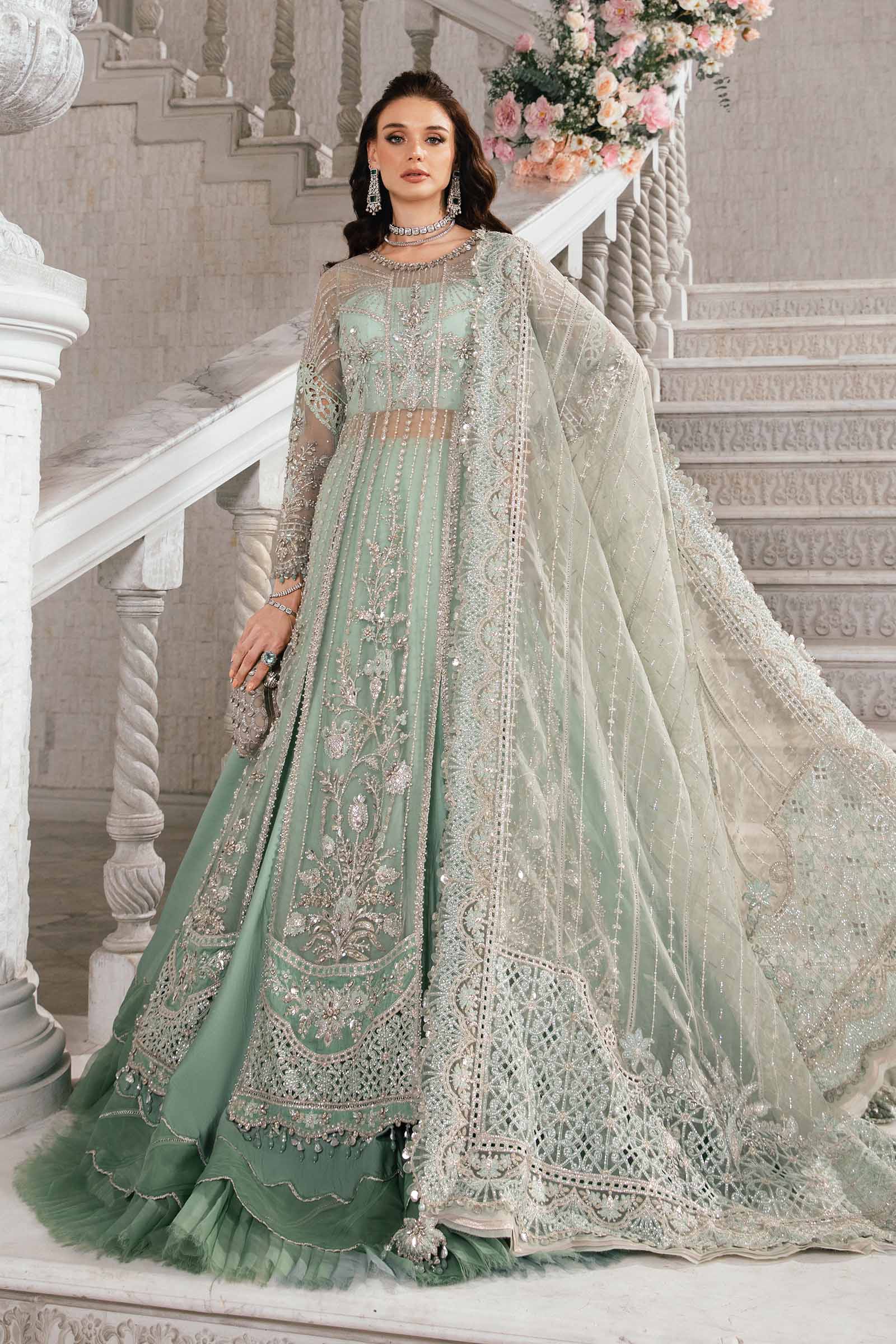 Maria.B Net Embroidered 3 Piece Unstitched Embroidered Suit | BD-2803 - Image 2