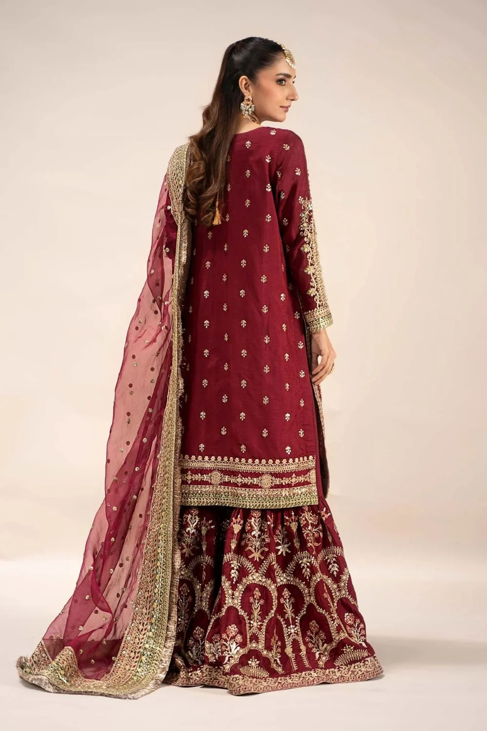 Maria.B Luxury Raw Silk Embroidered 3 Piece Unstitched EF-25 Virasat - Image 6