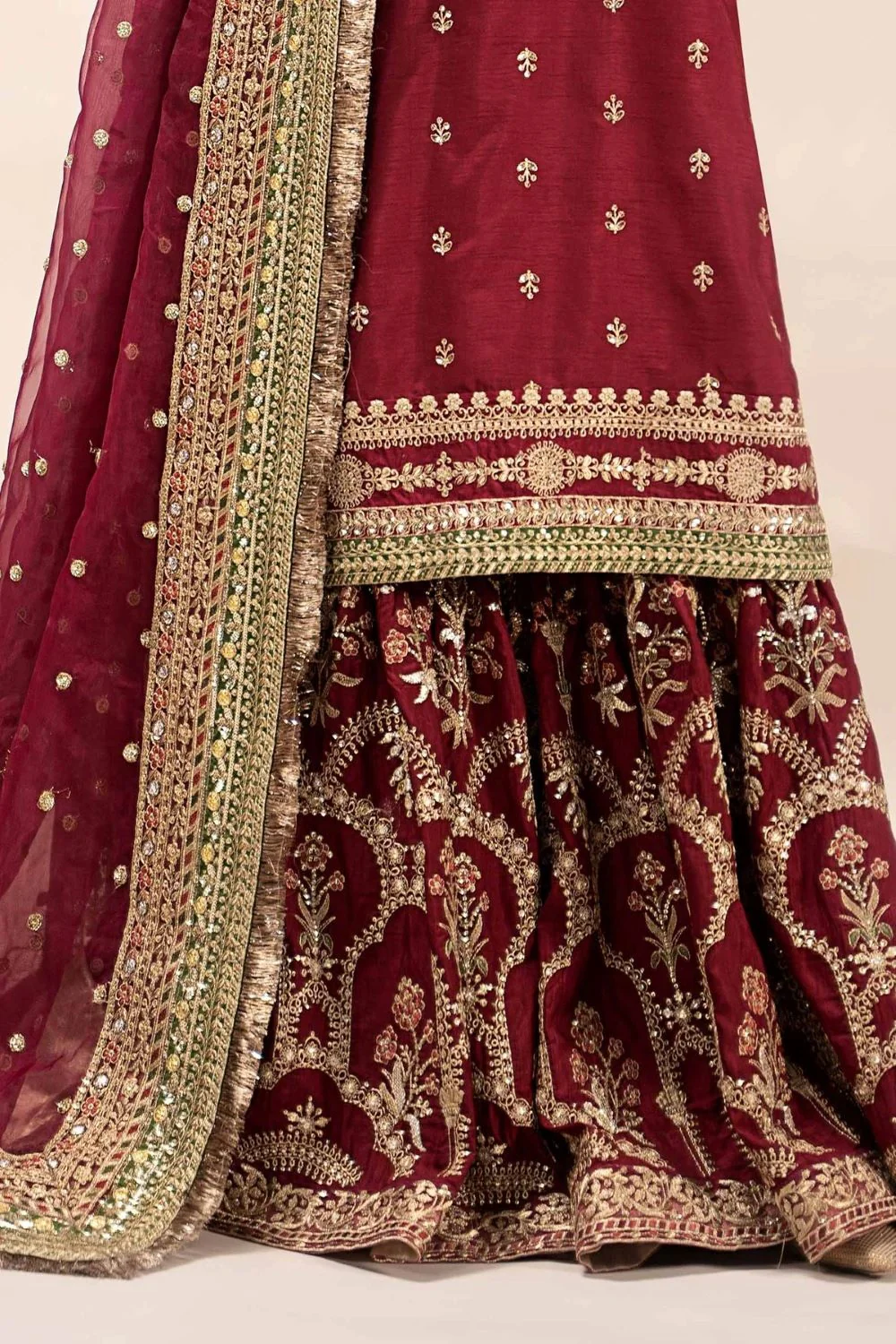 Maria.B Luxury Raw Silk Embroidered 3 Piece Unstitched EF-25 Virasat - Image 8