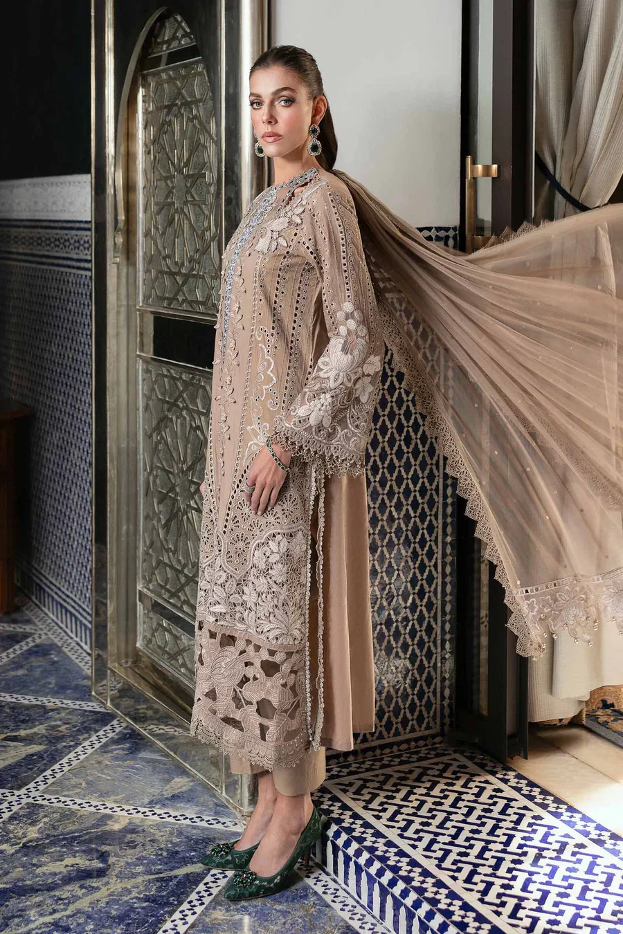Maria.B Voyge A Luxe Embroidered Lawn Unstitched 3 Pc SUIT D-2503-A - Image 2