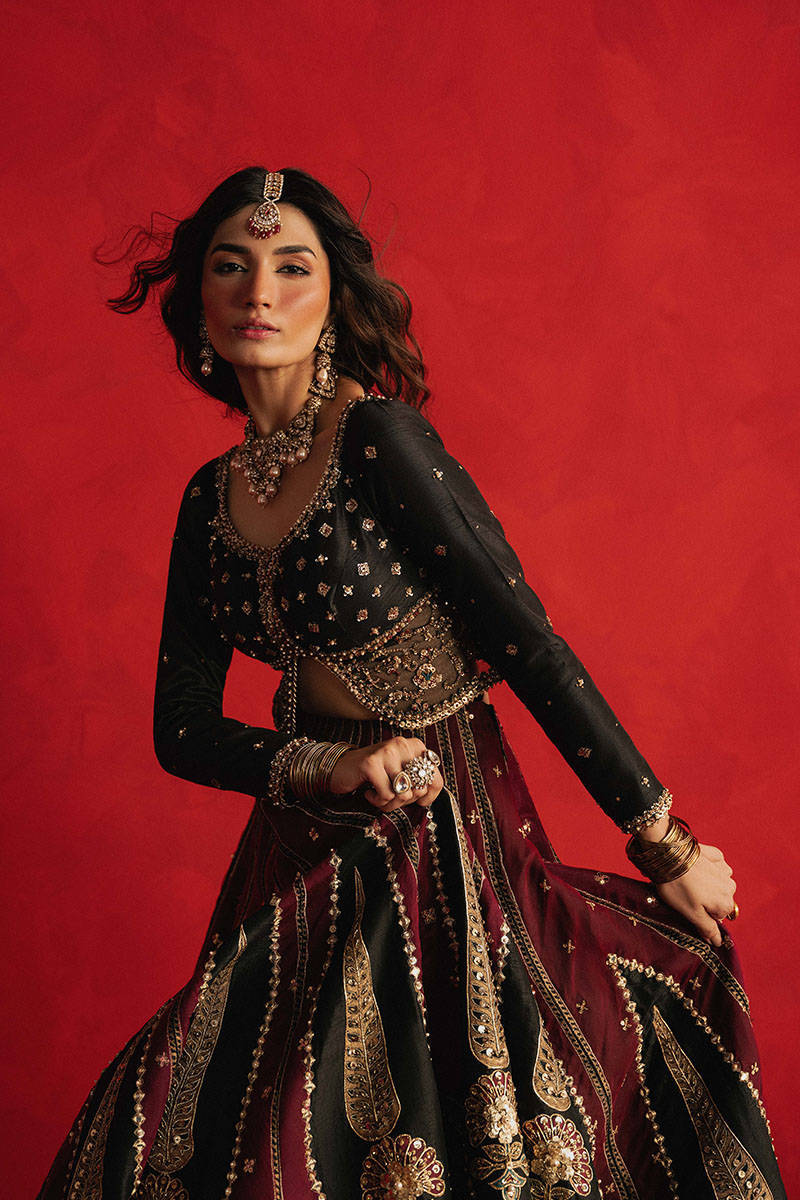 Mohsin Naveed Ranjha Luxury Pure Raw Silk Hand Emblishment Collection DIL RAAS - Image 10