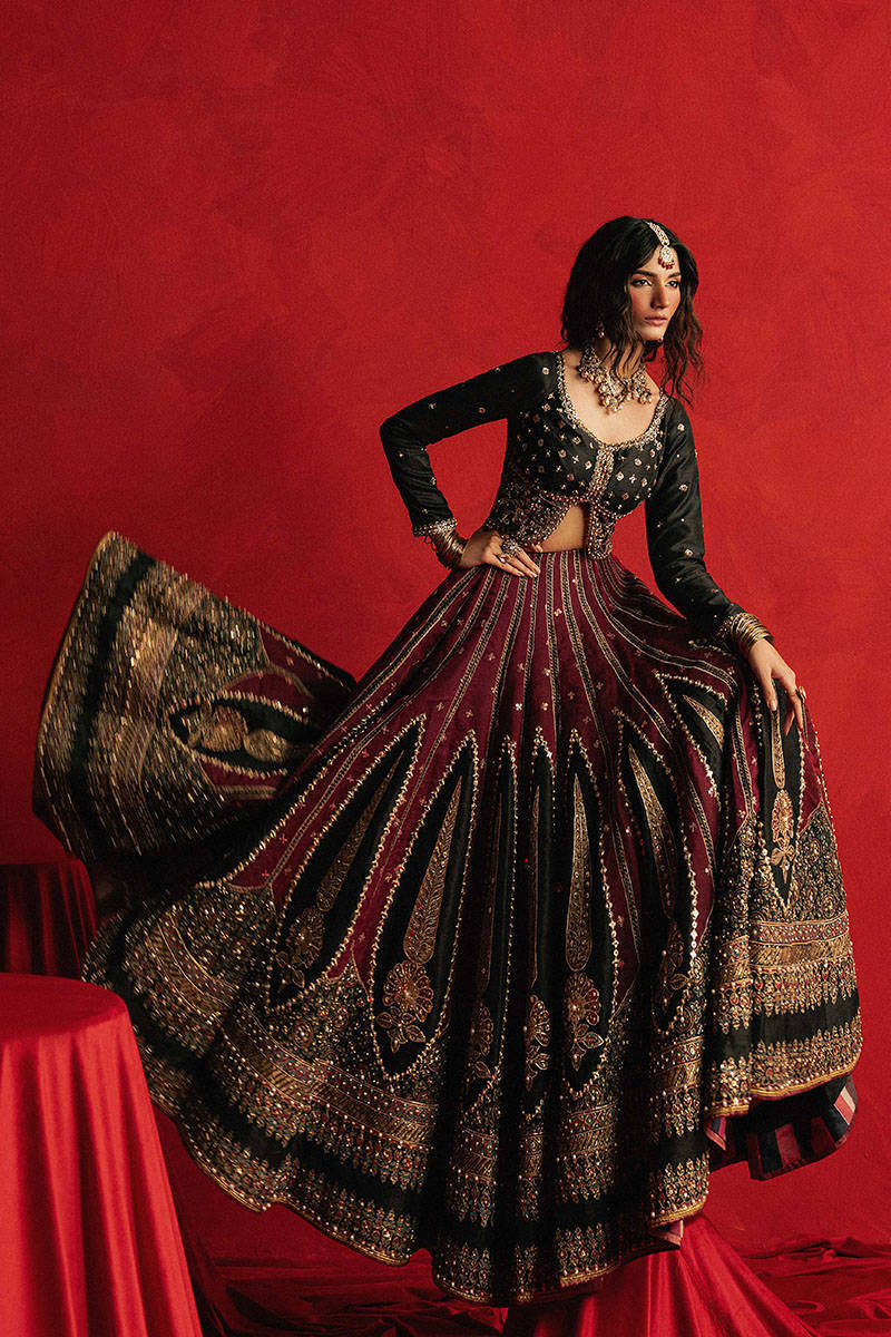Mohsin Naveed Ranjha Luxury Pure Raw Silk Hand Emblishment Collection DIL RAAS - Image 3