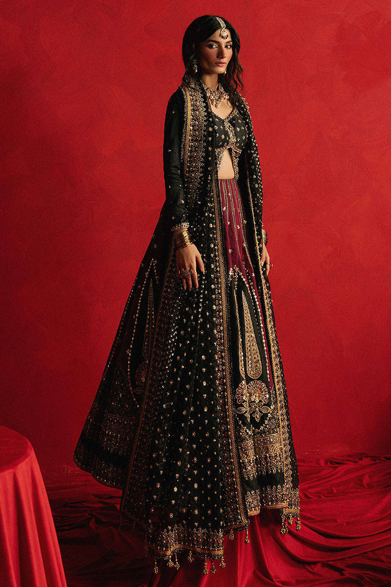 Mohsin Naveed Ranjha Luxury Pure Raw Silk Hand Emblishment Collection DIL RAAS - Image 4