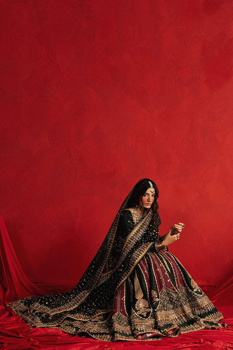 Mohsin Naveed Ranjha Luxury Pure Raw Silk Hand Emblishment Collection DIL RAAS - Image 5