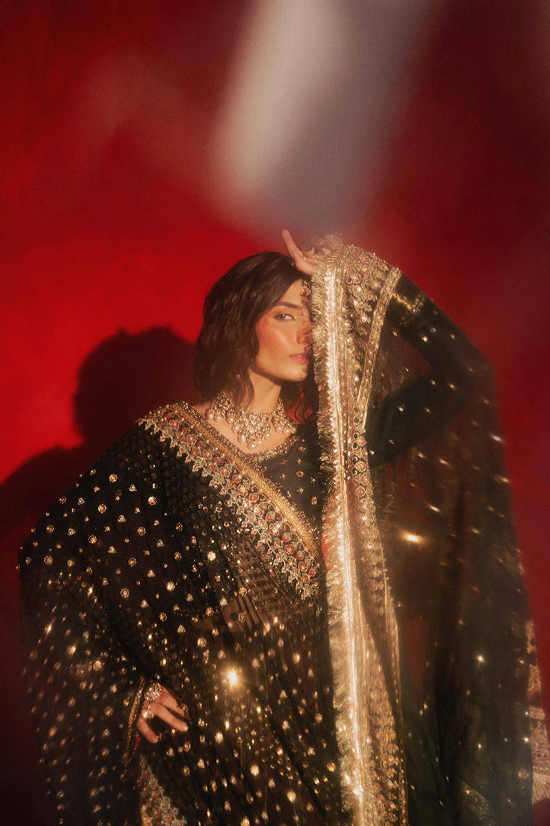 Mohsin Naveed Ranjha Luxury Pure Raw Silk Hand Emblishment Collection DIL RAAS - Image 6