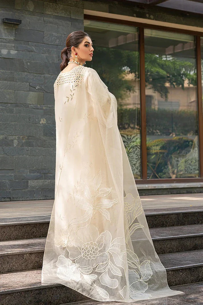 Mushq - Luxury Lawn Embroidered 3 Piece Unstitched - cream blush - Image 3