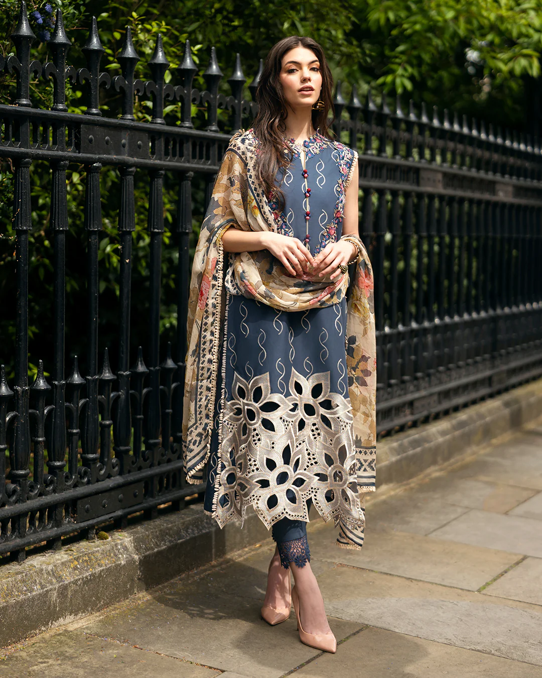 Mushq Luxury Lawn Embroidered Suits Unstitched PETALE SYMPHONY - Image 3