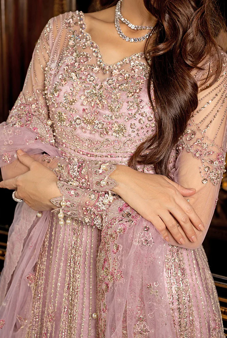 Mushq - Luxury Net Embroidered 3 Piece Unstitched - GEET - Image 3