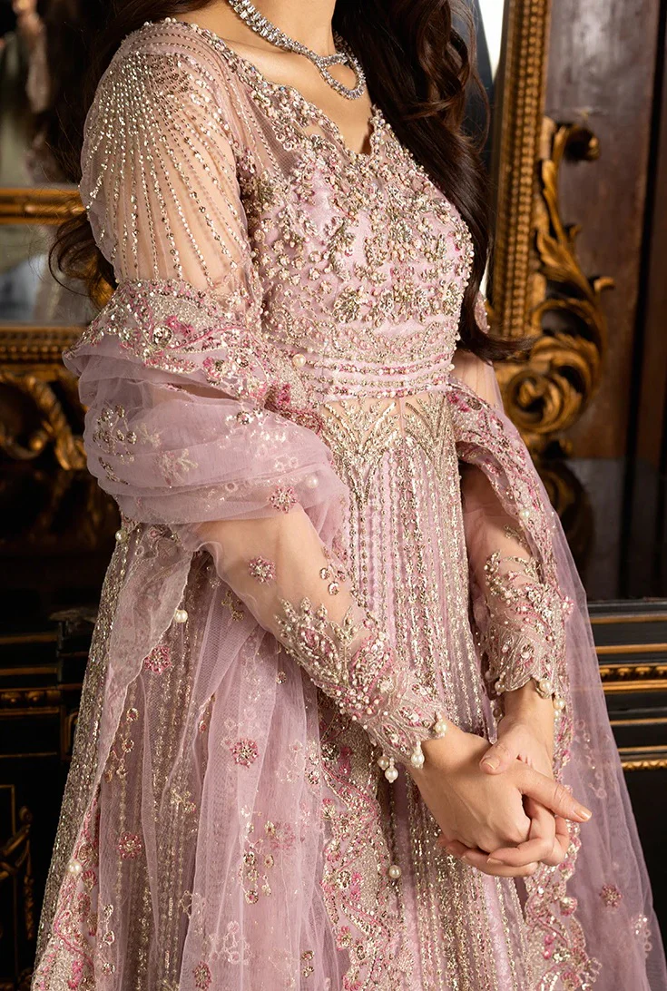 Mushq - Luxury Net Embroidered 3 Piece Unstitched - GEET - Image 5