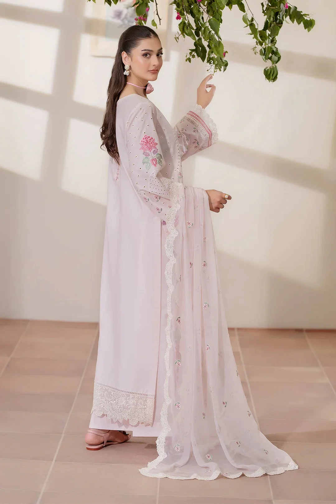Nameera by Farooq - Ensemble - Lawn Embroidered 3 Piece Unstitched - Image 3