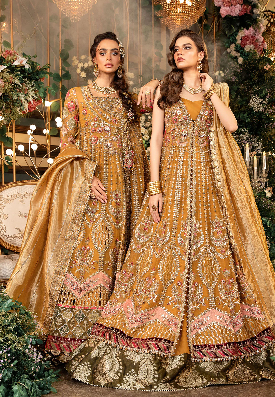 Maria.B Mbroidered Organza Unstitched 3 Piece Suit BD-2907 - Image 2