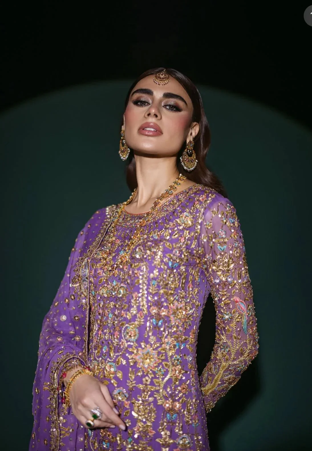 Nomi Ansari Luxury Pure Chiffon Unsticthed 3 Piece Couture - Image 6