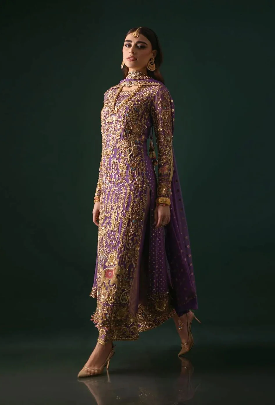 Nomi Ansari Luxury Pure Chiffon Unsticthed 3 Piece Couture - Image 7