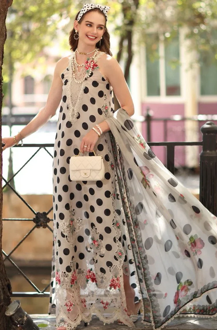 Noor By Saadia Asad -Swiss  Lawn Embroidered 3 Piece Unstitched - D-04B