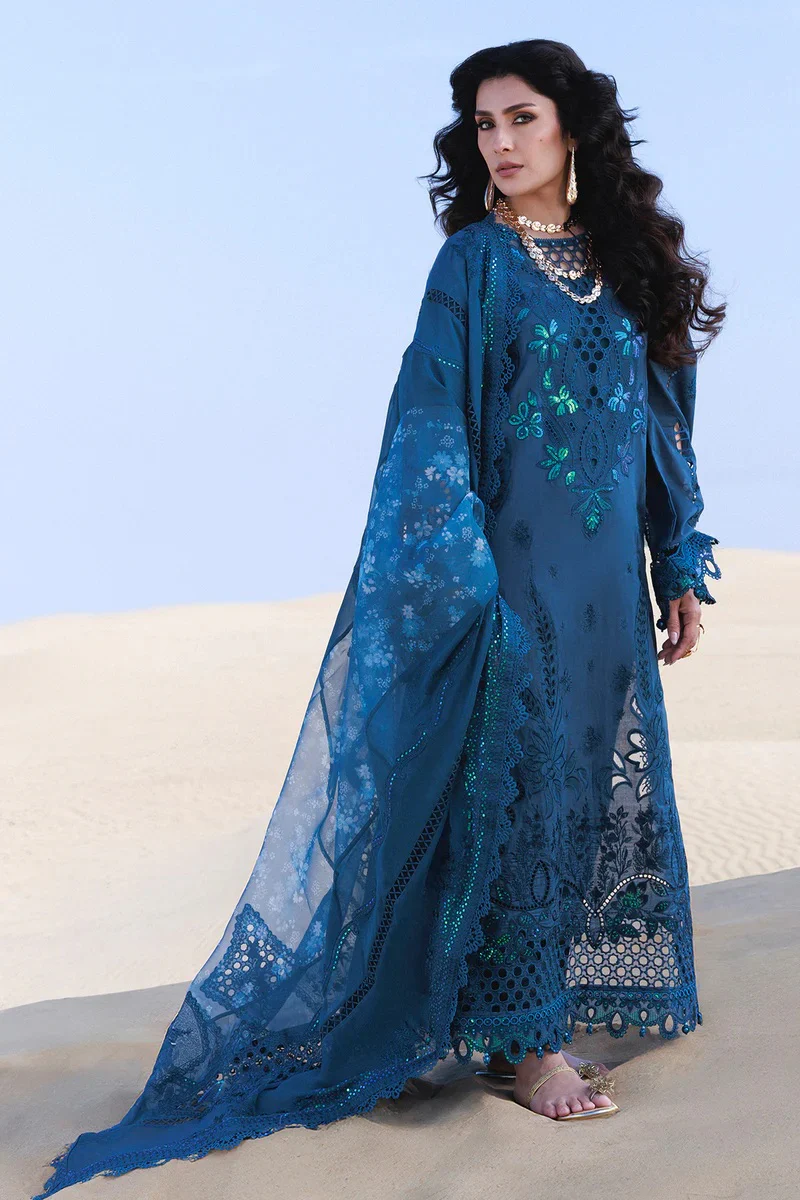 Nureh - Luxury Lawn Embroidered 3 Piece Unstitched - Kaia NE-229 - Image 2