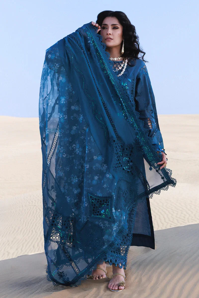 Nureh - Luxury Lawn Embroidered 3 Piece Unstitched - Kaia NE-229 - Image 5