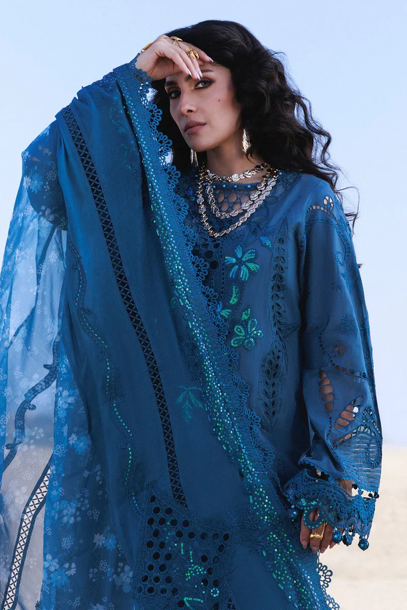 Nureh - Luxury Lawn Embroidered 3 Piece Unstitched - Kaia NE-229 - Image 6