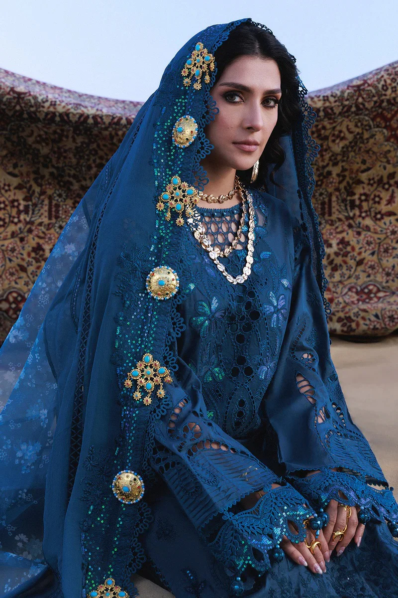 Nureh - Luxury Lawn Embroidered 3 Piece Unstitched - Kaia NE-229 - Image 9