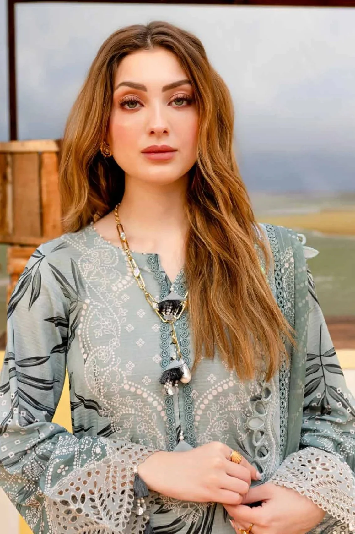 Nureh - Luxury Lawn Embroidered 3 Piece Unstitched - NSG - 179 - Image 5