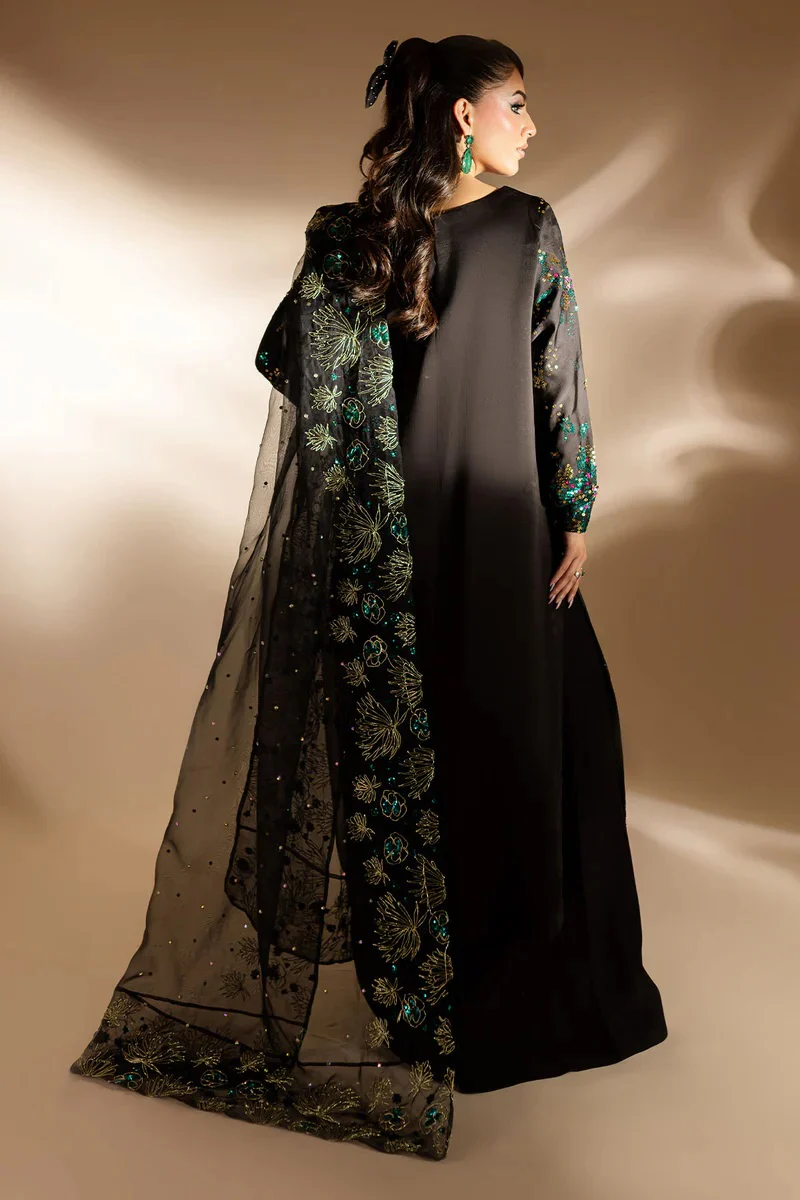 Nureh Luxury Raw Silk 3 Piece Unsticthed - TW-02 Golden Star Dust - Image 9