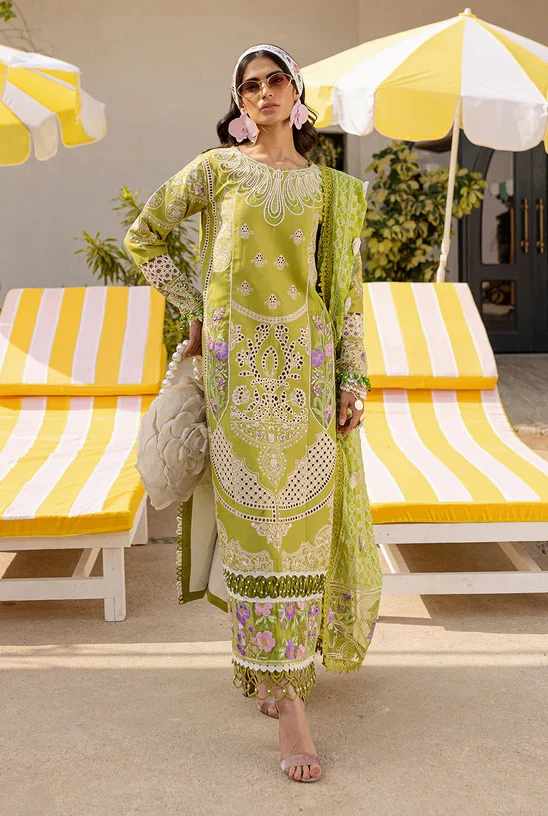 Parishay Monaco - Luxury Lawn Embroidered 3 Piece Unstitched - MS - 04 - Image 2
