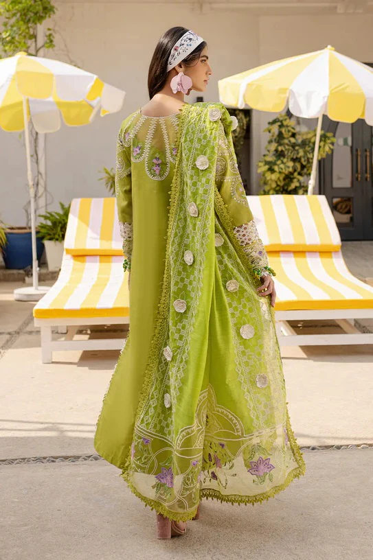 Parishay Monaco - Luxury Lawn Embroidered 3 Piece Unstitched - MS - 04 - Image 6
