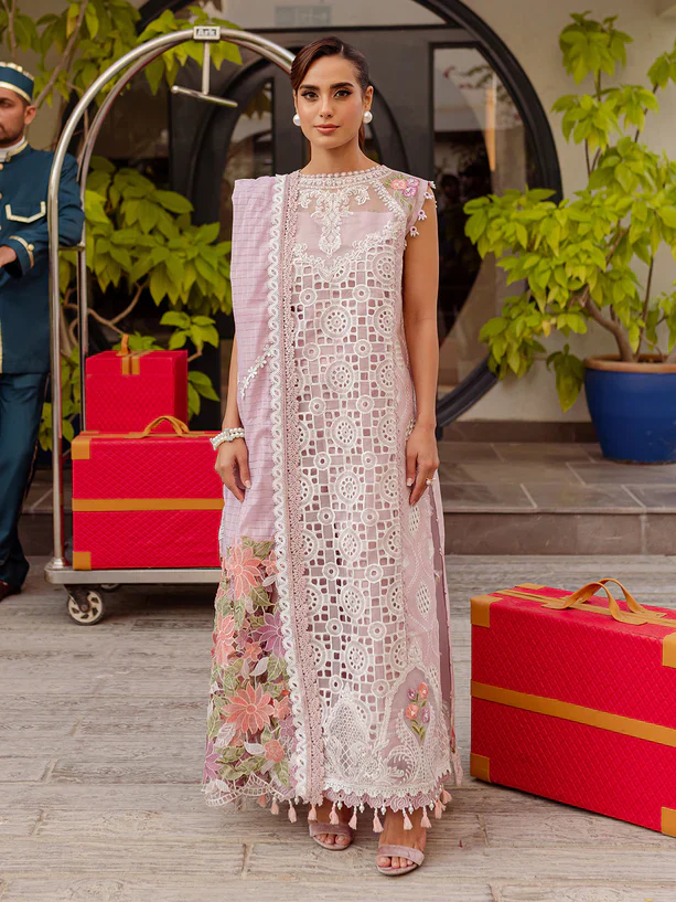 Parishay Luxury Lawn Embroidered 3 Piece Unstitched - MS-07 - Image 3