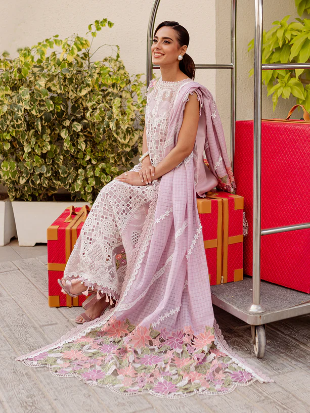 Parishay Luxury Lawn Embroidered 3 Piece Unstitched - MS-07 - Image 4