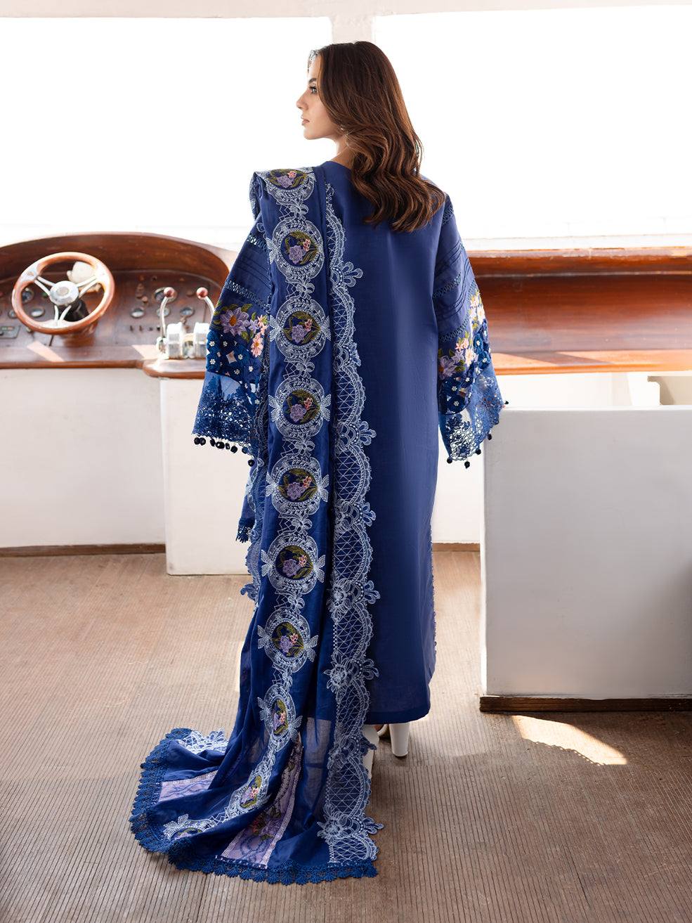 Parishay - MS-06 Luxury Lawn Embroidered 3 Pc Unstitched Monaco - Image 5