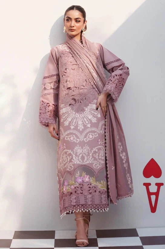 Parishay - SQ-02 - Luxury Lawn Embroidered 3 Piece Unstitched - Image 3