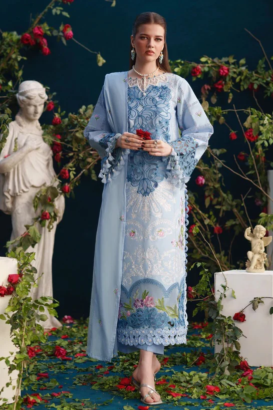 Parishay - SQ-12 - Luxury Lawn Embroidered 3 Piece Unstitched - Image 2