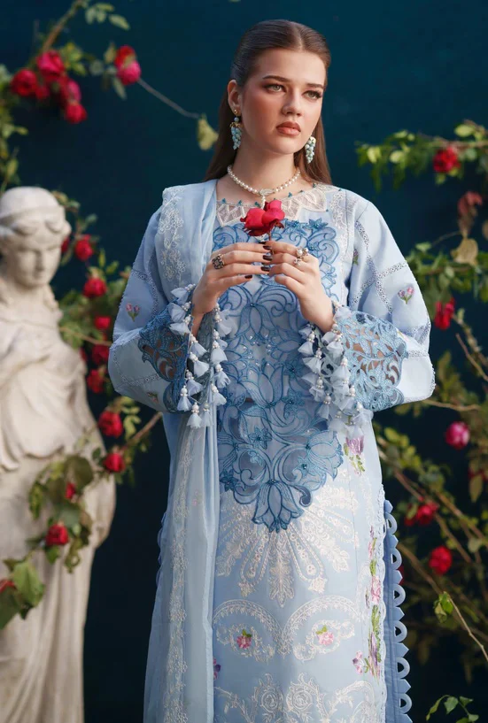 Parishay - SQ-12 - Luxury Lawn Embroidered 3 Piece Unstitched - Image 5