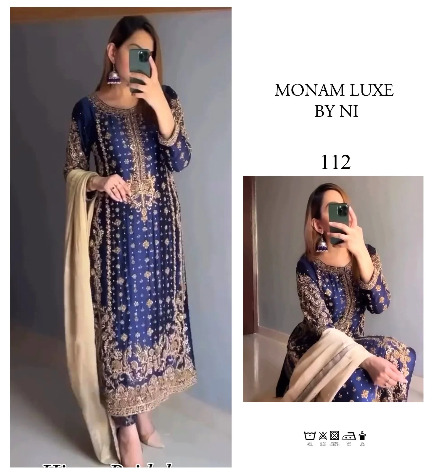 Poshkari Luxury Raw Silk Hand Emblishment Collection Monam Luxe - Image 3