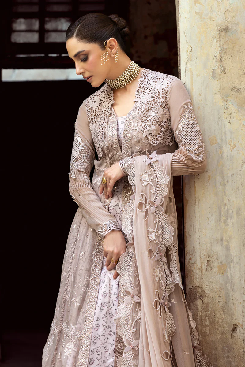 Qalamkar Embroidered Luxury Chiffon Unstitched 4Pc Suit WC-01 AISLA - Image 4