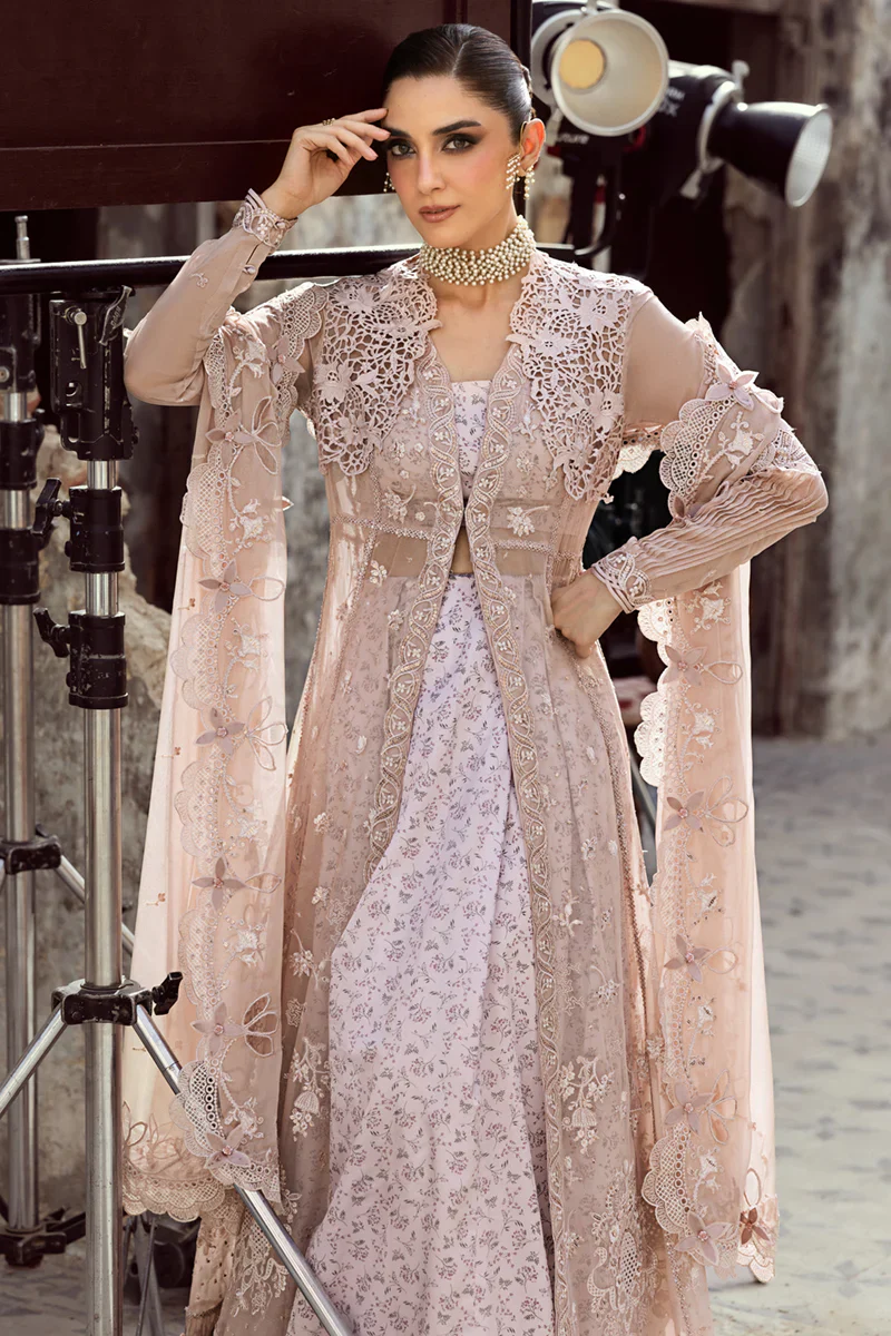 Qalamkar Embroidered Luxury Chiffon Unstitched 4Pc Suit WC-01 AISLA - Image 5