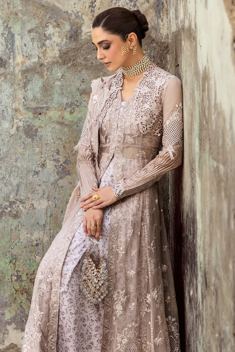 Qalamkar Embroidered Luxury Chiffon Unstitched 4Pc Suit WC-01 AISLA - Image 7
