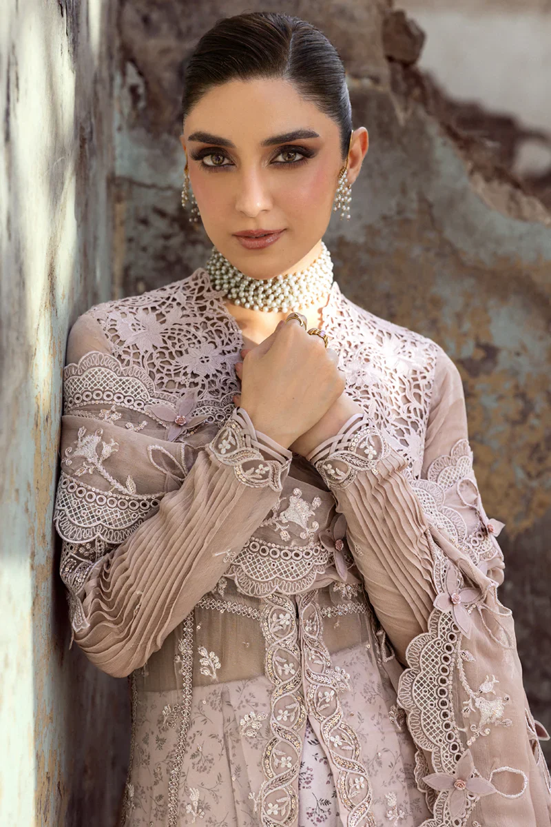Qalamkar Embroidered Luxury Chiffon Unstitched 4Pc Suit WC-01 AISLA - Image 8
