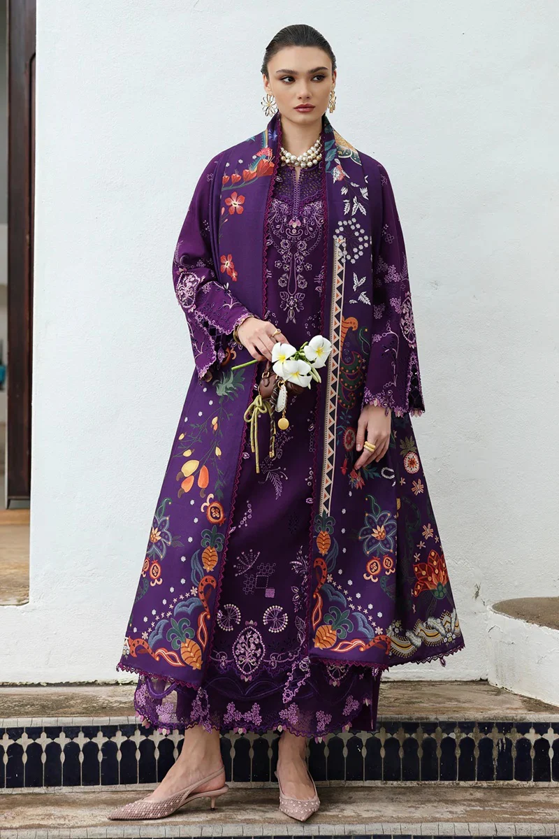 Qalamkar - KL-15 IRIS | Lawn Embroidered 3 Piece Unstitched - Image 3