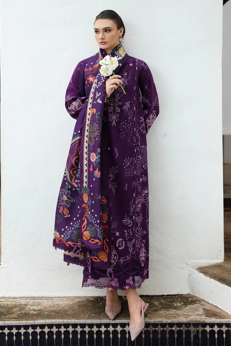 Qalamkar - KL-15 IRIS | Lawn Embroidered 3 Piece Unstitched - Image 4