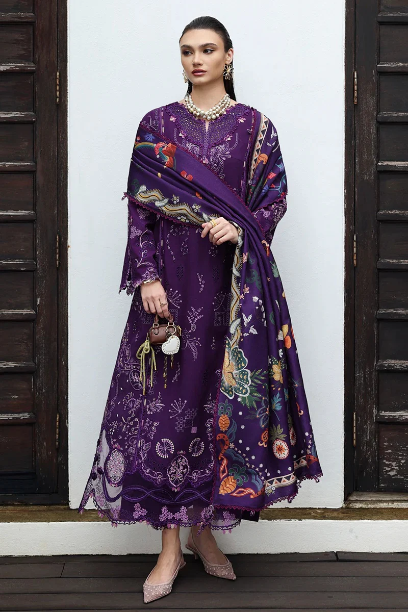 Qalamkar - KL-15 IRIS | Lawn Embroidered 3 Piece Unstitched - Image 5