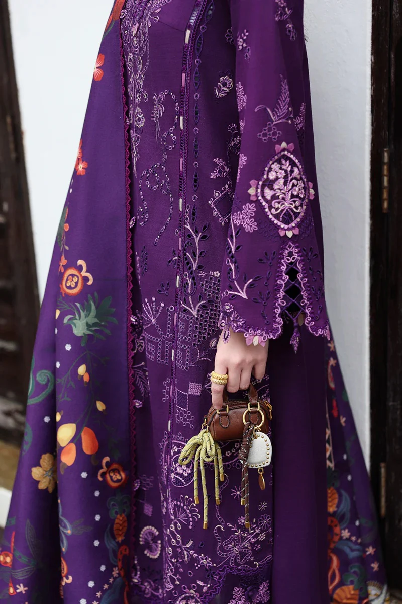 Qalamkar - KL-15 IRIS | Lawn Embroidered 3 Piece Unstitched - Image 7